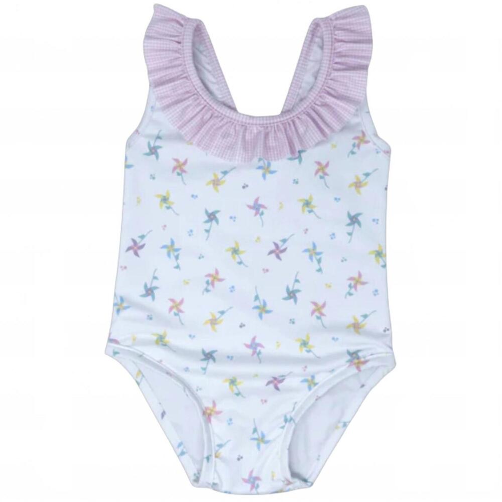 NEW LULLABY SET girls pastel pinwheel swimsuit in pink
